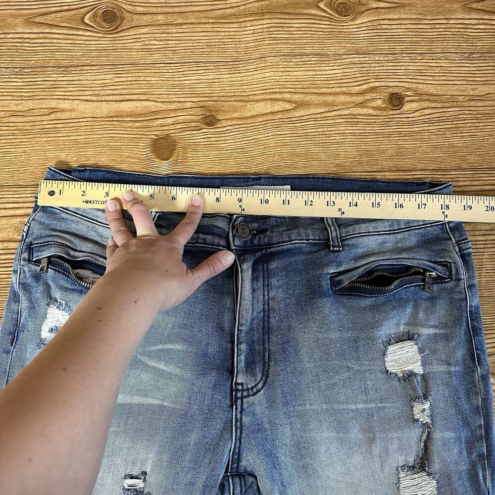 Reason Denim Jeans Distressed Mulberry Moto Jeans Men’s Size 40 Hand Crafted - Picture 6 of 16